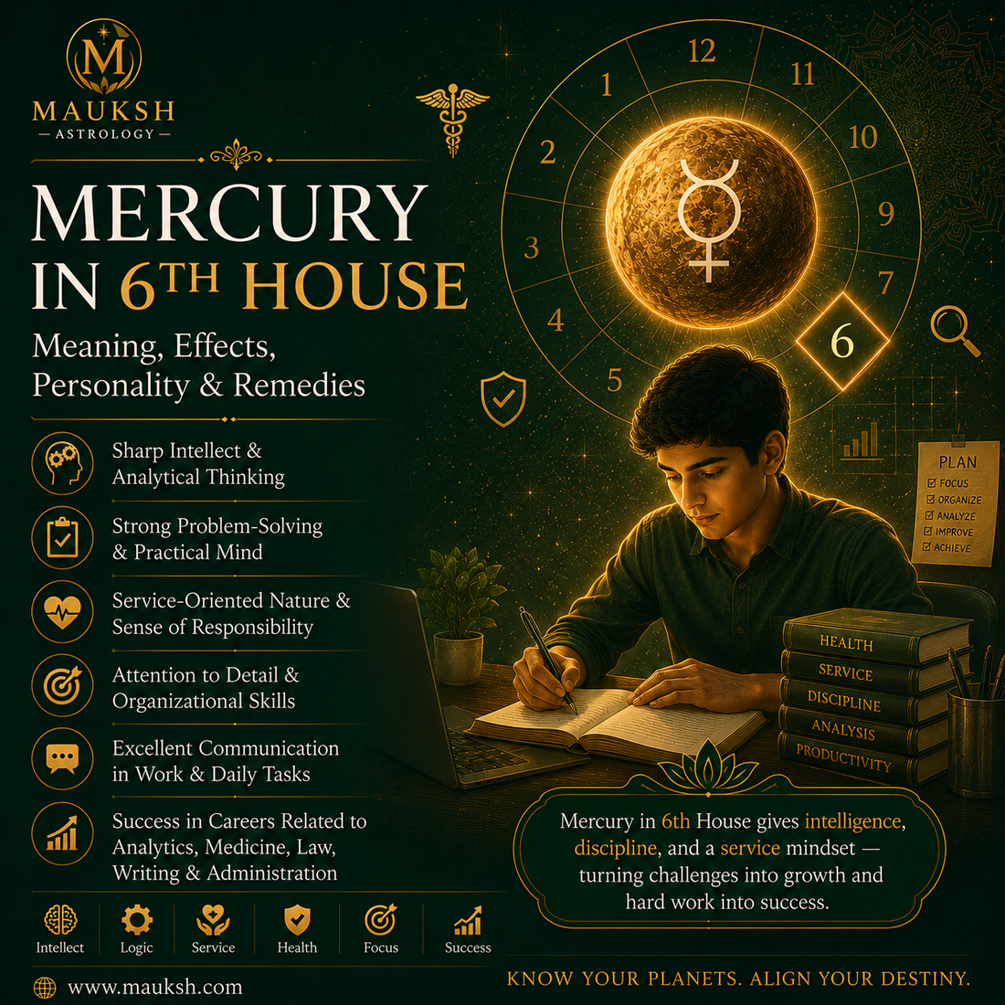 Mercury in 6th House: Meaning, Effects, Personality & Remedies