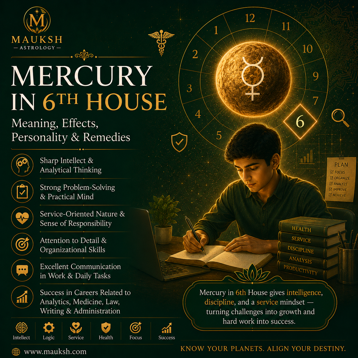 Mercury in 6th House: Meaning, Effects, Personality & Remedies