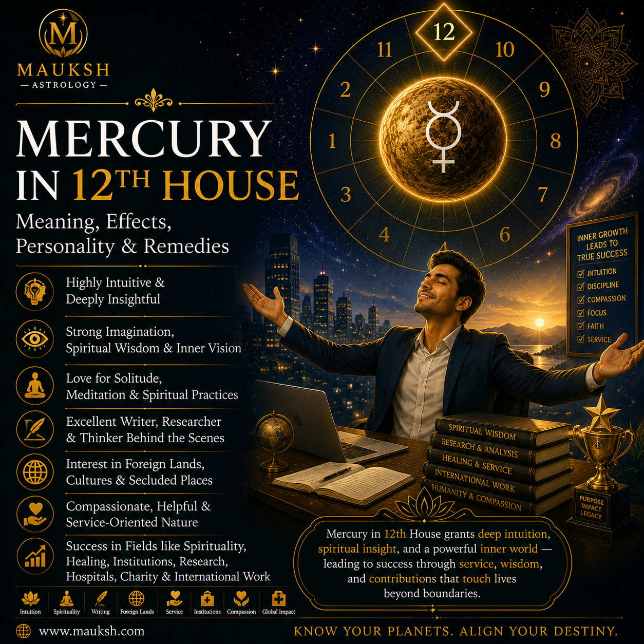 Mercury in 12th House: Meaning, Effects, Personality & Remedies