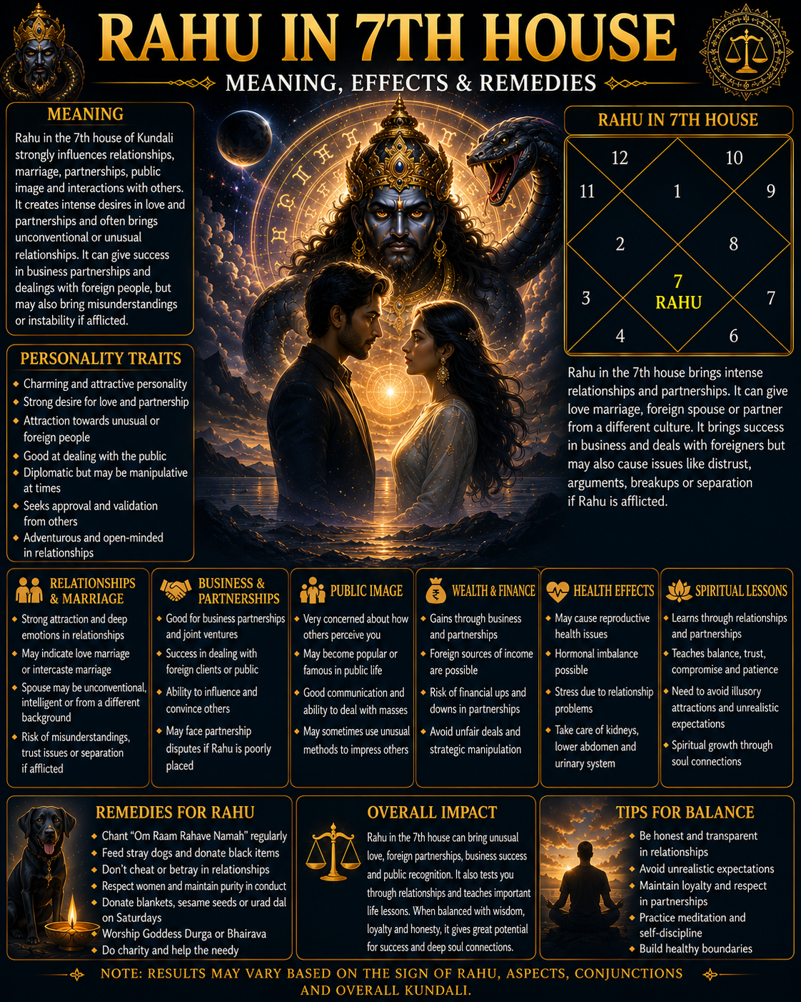 Rahu in 7th House in Kundali: Meaning, Effects, Marriage & Remedies