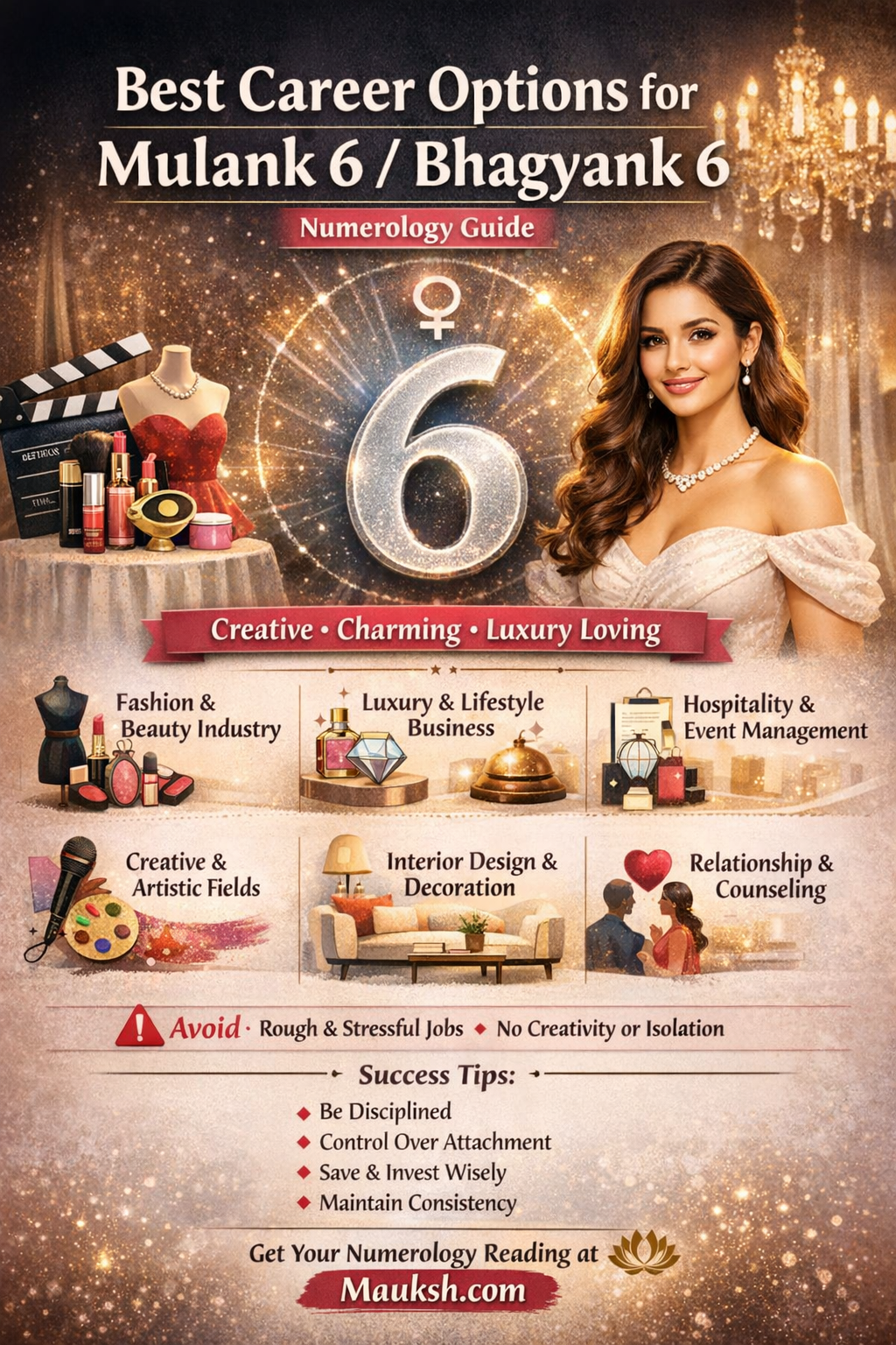 Best Career Options for Mulank 6 / Bhagyank 6 Numerology Guide