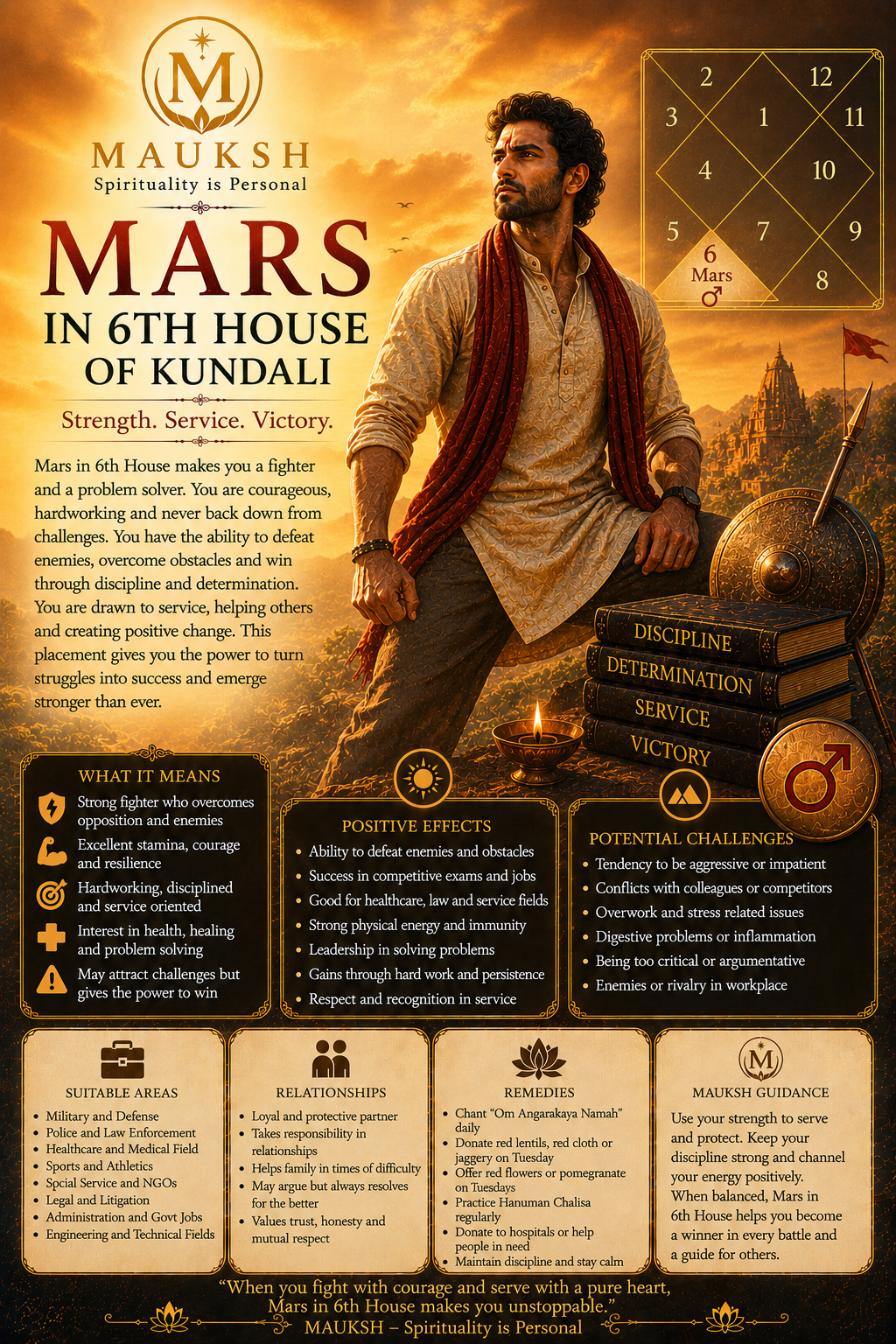 Mars in 6th House in Kundali: Meaning, Effects, Career, Competition & Enemies