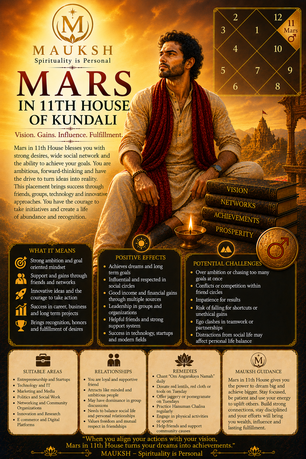 Mars in 11th House in Kundali: Meaning, Effects, Income, Friends & Success
