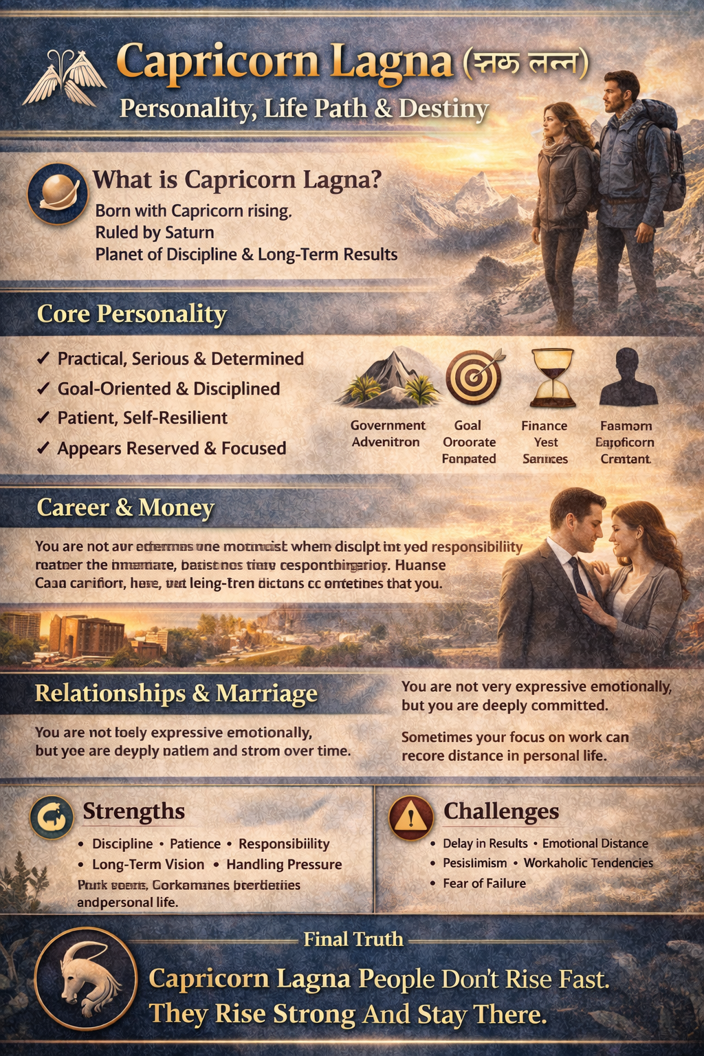 🏔️ Capricorn Lagna (मकर लग्न) – Personality, Life Path & Destiny