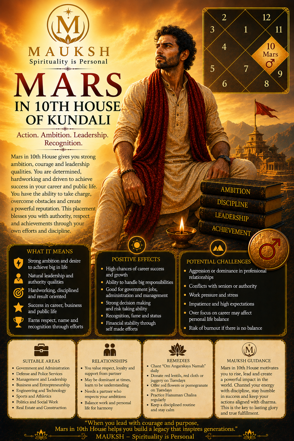 Mars in 10th House in Kundali: Meaning, Effects, Career, Success & Reputation