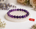 Original Amethyst Bracelet with Free Raw Selenite Plate for Focus, Intuition & Inner Strength | Certified | Mauksh