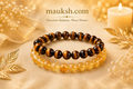Original Tiger Eye & Citrine Bracelet Combo for Wealth, Confidence & Career Success | Natural Crystals | Certified | Mauksh