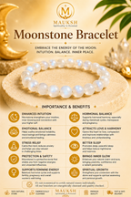 Original Moonstone Bracelet with Raw Selenite Plate for Emotional Balance & Inner Peace | Natural Crystal | Certified | Mauksh