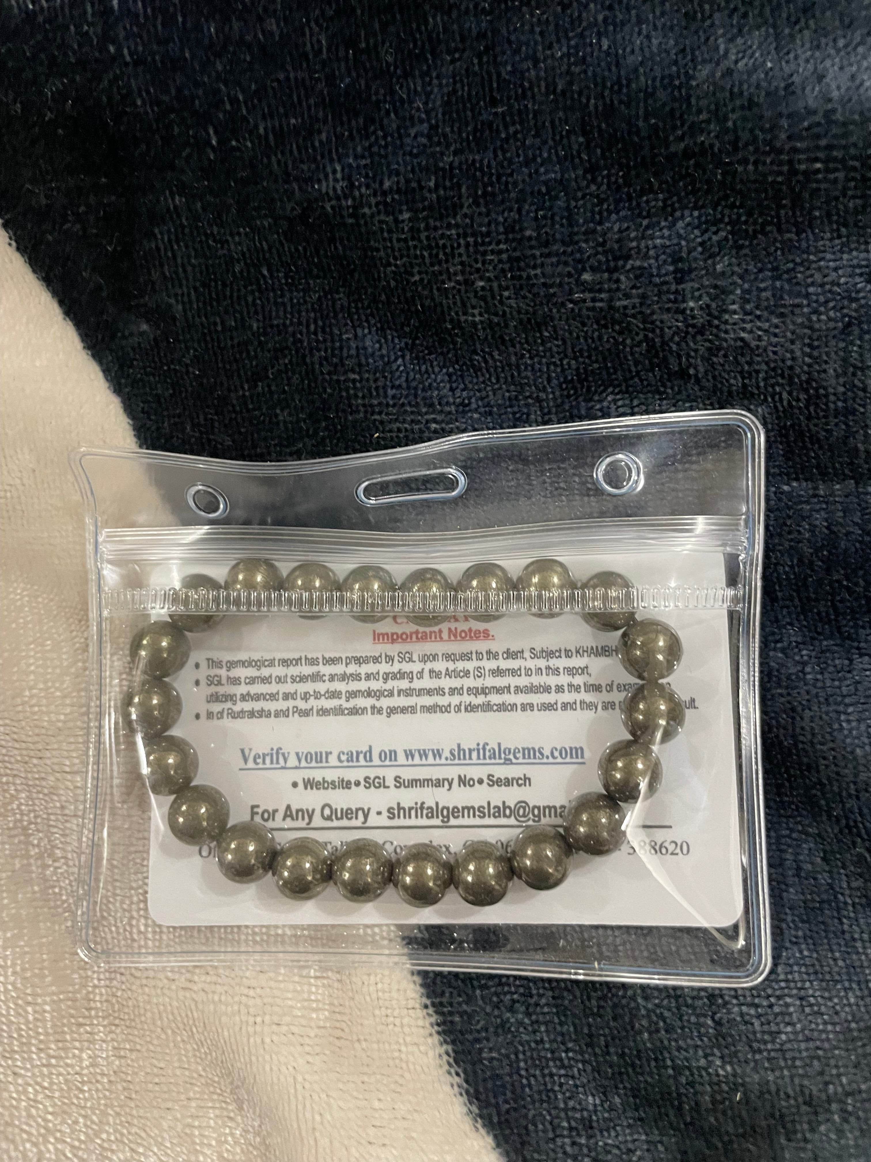 Pyrite Bracelet for Wealth & Money Attraction | Natural Crystal | Certified | Mauksh