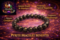 Pyrite Bracelet for Wealth & Money Attraction | Natural Crystal | Certified | Mauksh