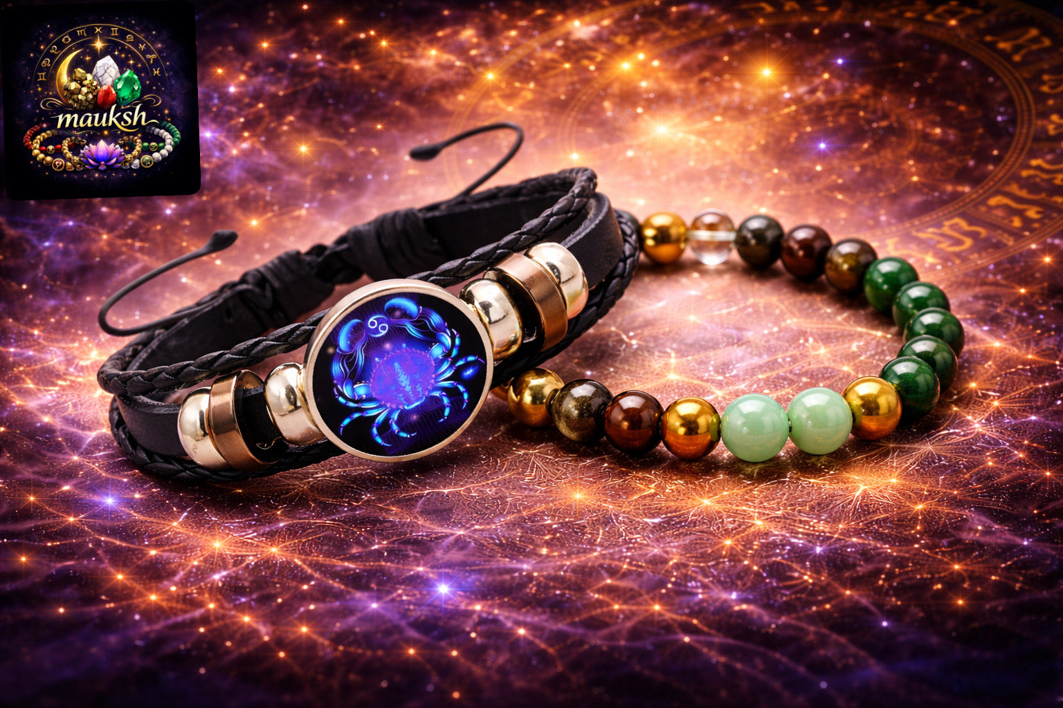 Money Magnet Zodiac Combo for Financial Growth & Destiny Alignment | Personalized Astrology Bracelet | Mauksh