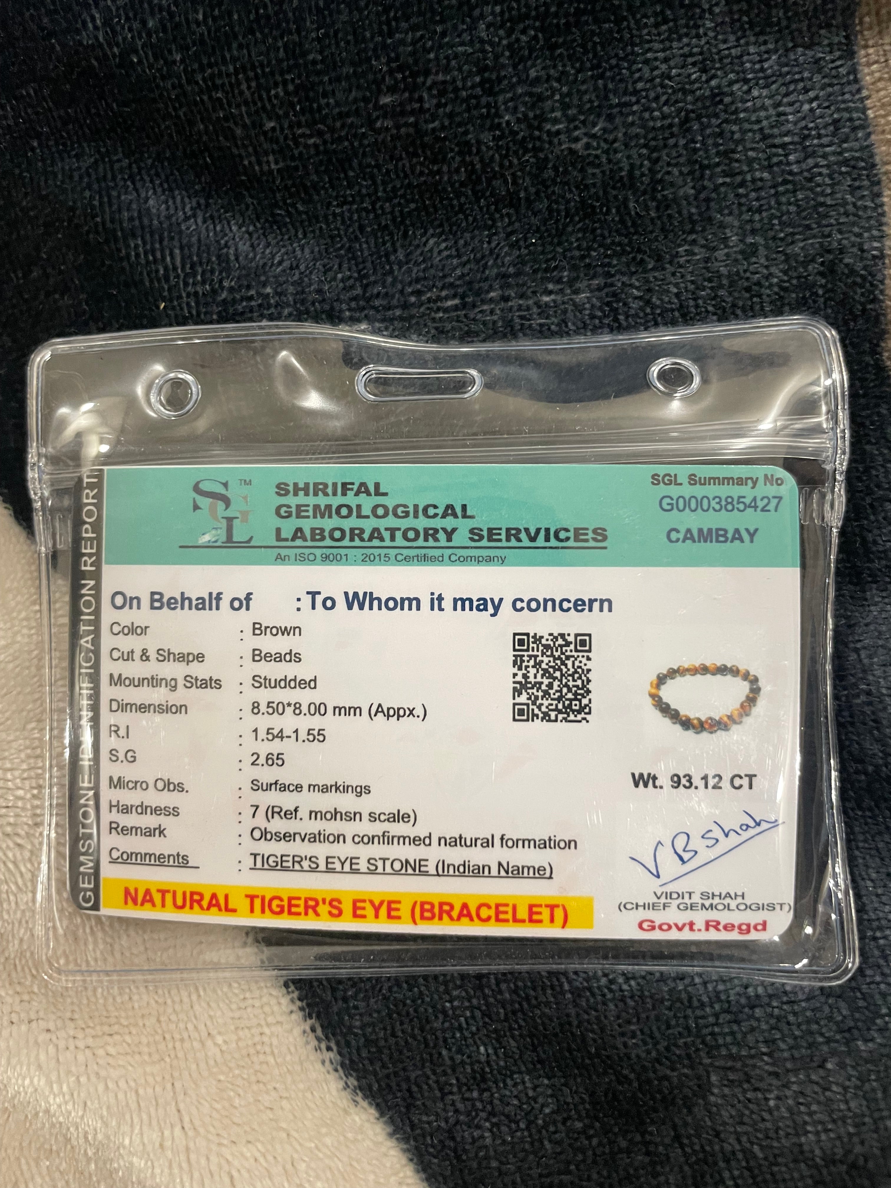 Tiger Eye Bracelet for Courage & Career Success | Natural Crystal | Certified | Mauksh