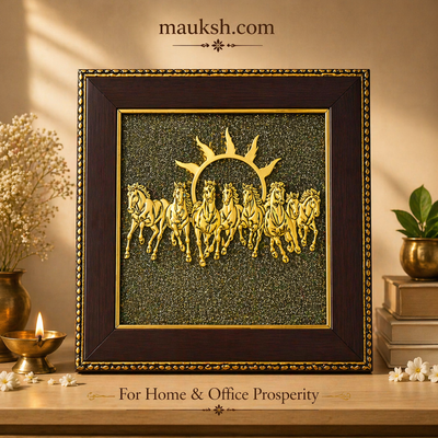 Original 7 Horses Frame | Career Paisa Naam Growth | Pyrite Base | Certified | Mauksh