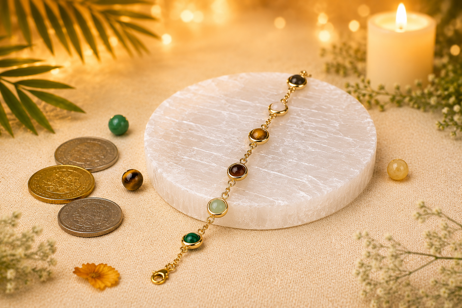 Original Money Magnet Bracelet with Free Raw Selenite Plate for Wealth, Luck & Success | Certified | Mauksh