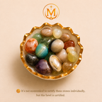 Mauksh Cosmic Energy Bowl with Natural Tumbled Stones & Selenite Bowl | Spiritual Home Décor | Natural