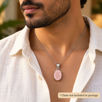 Original Rose Quartz Pendant with Free Raw Selenite Bowl for Love & Self-Love | Natural | Certified | Mauksh