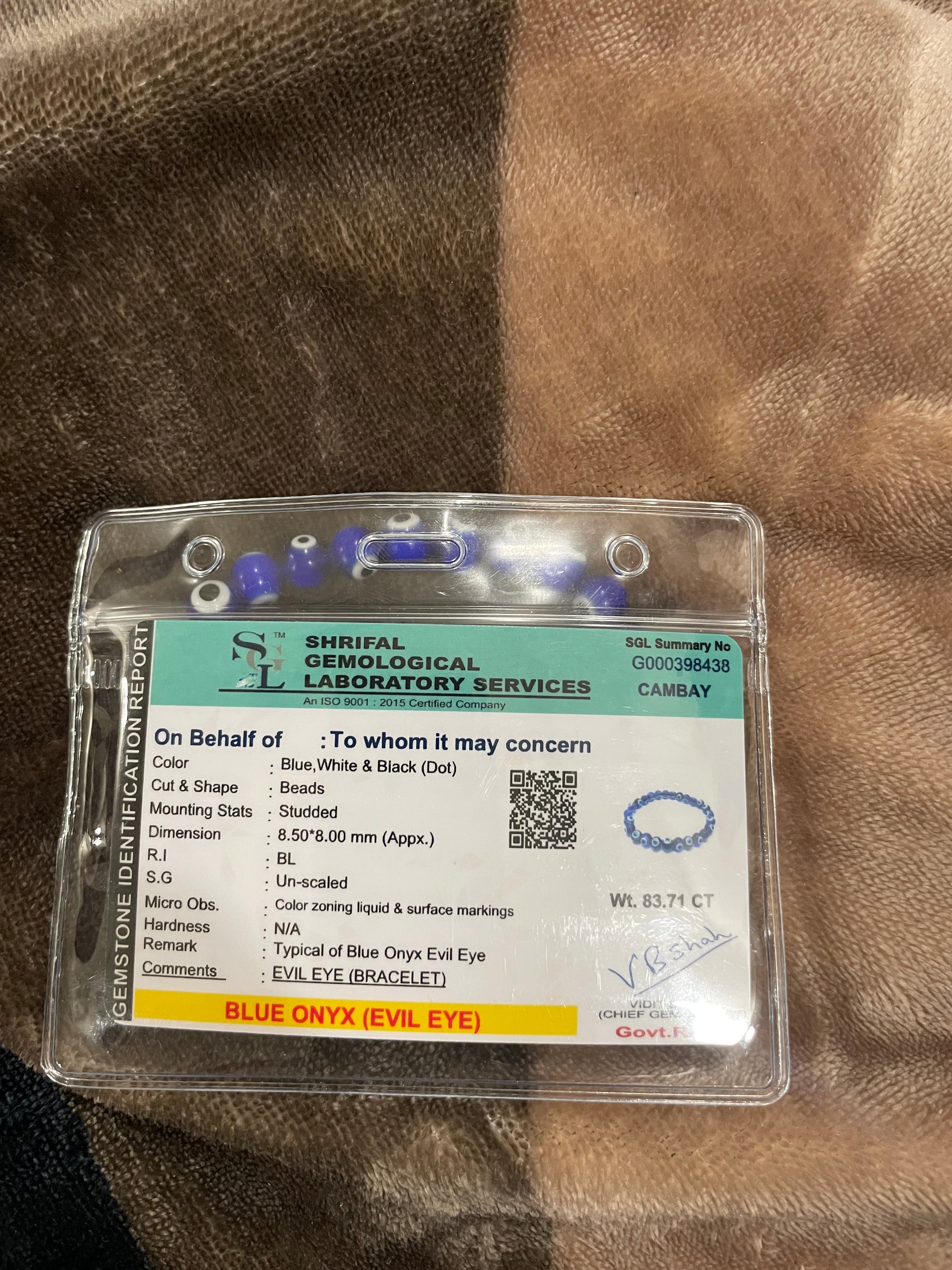 Blue Onyx Bracelet for Strength & Stability | Natural Crystal | Certified | Mauksh