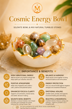Mauksh Cosmic Energy Bowl with Natural Tumbled Stones & Selenite Bowl | Spiritual Home Décor | Natural