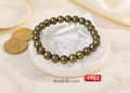 Original Pyrite Bracelet with Free Selenite Plate for Wealth & Money Attraction | Natural Crystal | Certified | Mauksh