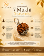10–13 mm Original 7 Mukhi Nepali Rudraksha | Lightweight Daily Wear Pendant | Natural | Certified | Mauksh