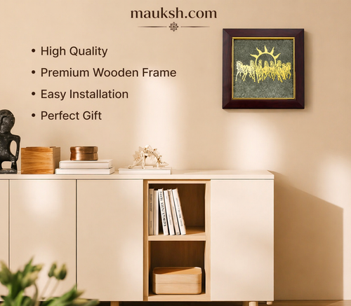 Original 7 Horses Frame | Career Paisa Naam Growth | Pyrite Base | Certified | Mauksh