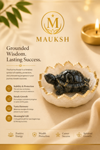 Pyrite Turtle with Selenite Crystal Bowl | Spiritual Home Decor | Certified | Mauksh