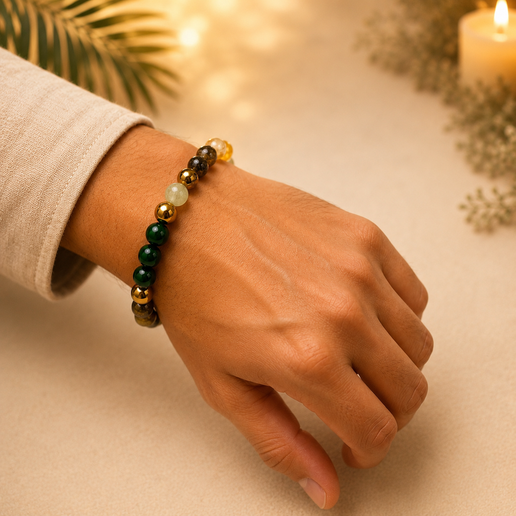 Original Money Magnet Bracelet with Free Raw Selenite Plate for Wealth, Luck & Success | Certified | Mauksh