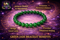Green Jade Bracelet for Luck, Prosperity & Growth | Natural Crystal | Certified | Mauksh