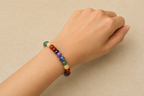 Original 7 Chakra Bracelet for Balance, Protection & Positivity with Free Raw Selenite Plate | Certified | Mauksh