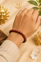 Original Red Jasper Bracelet for Strength, Courage, Grounding & Stability | Natural Crystal | Certified | Mauksh