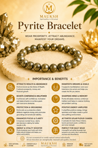 Original Pyrite Bracelet with Free Selenite Plate for Wealth & Money Attraction | Natural Crystal | Certified | Mauksh