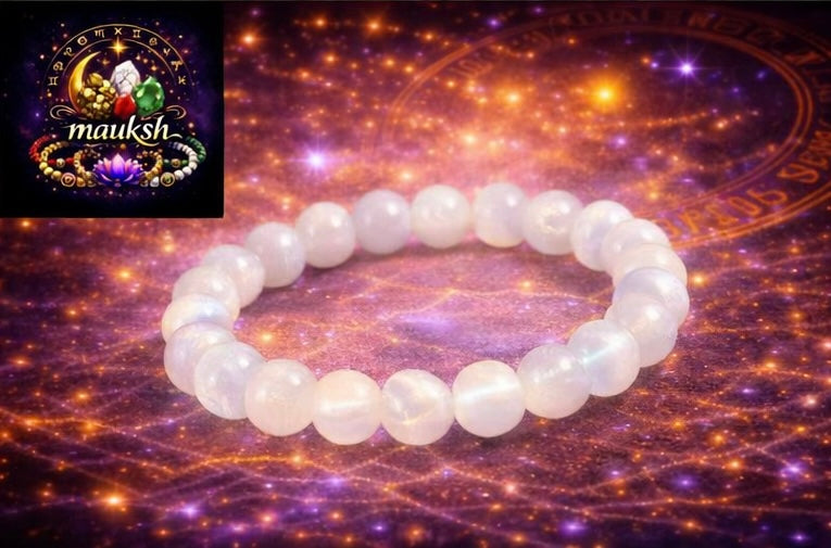 Moonstone Bracelet for Emotional Balance & Inner Peace | Natural Crystal | Certified | Mauksh